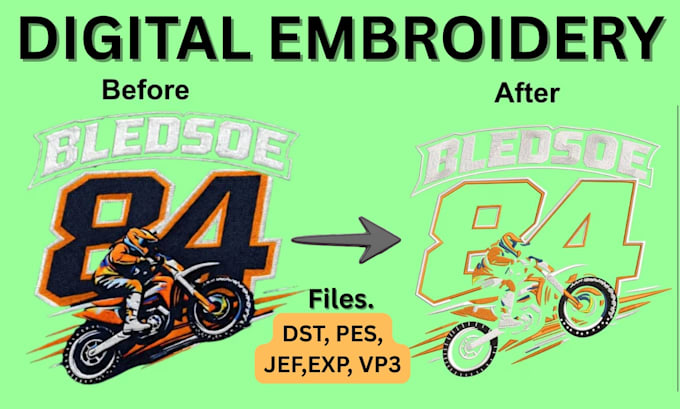 digitize embroidery design patch logo convert image to dst pes for cap and cloth