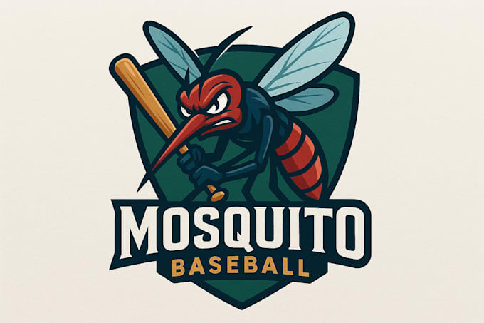 do modern mosquito baseball mascot logo design and redesign