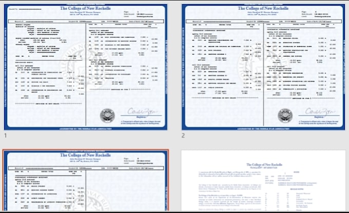 design college transcript, university transcript and high school transcript