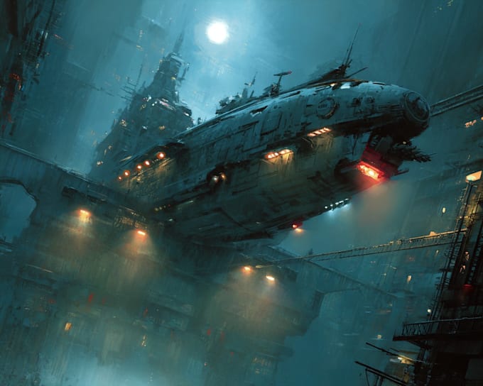 Draw sci fi spaceship concept art for you by Hipolitososa | Fiverr