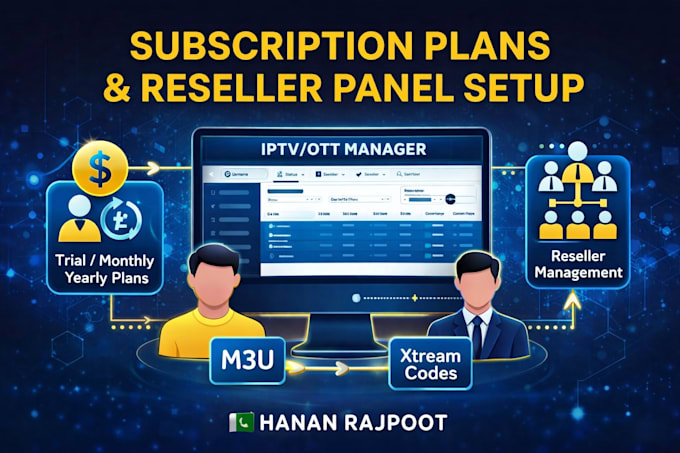 configure xtream UI iptv panel, subscriptions, reseller system and securi