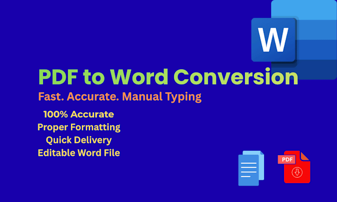 convert pdf to word or do accurate typing work