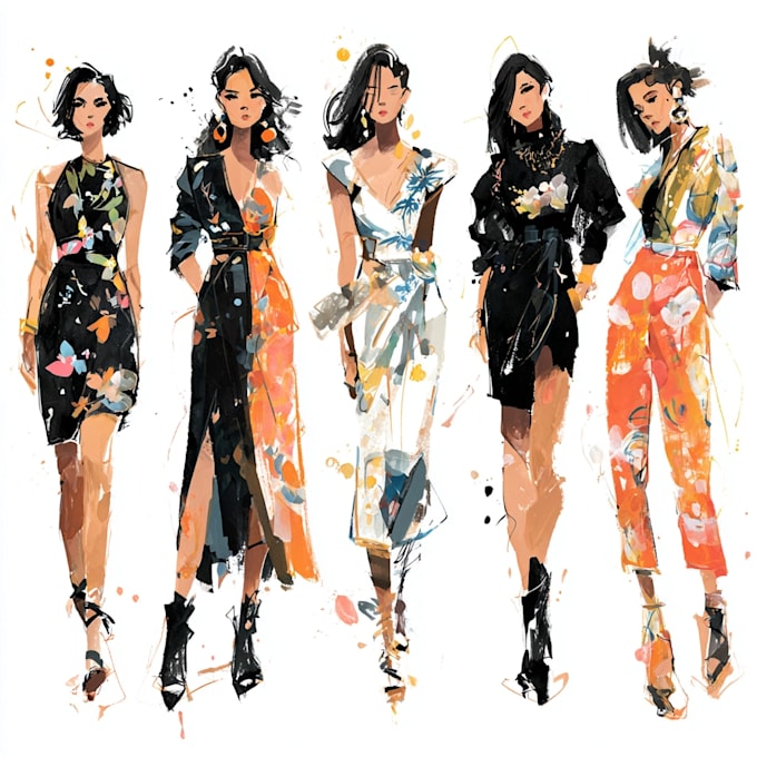 Draw a professional fashion design illustration for you by Baccoclesc ...