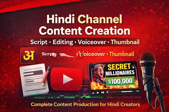 create engaging hindi youtube videos with script editing voiceover and thumbnail