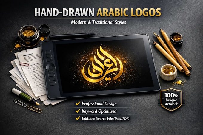 design a unique modern arabic and urdu calligraphy logo