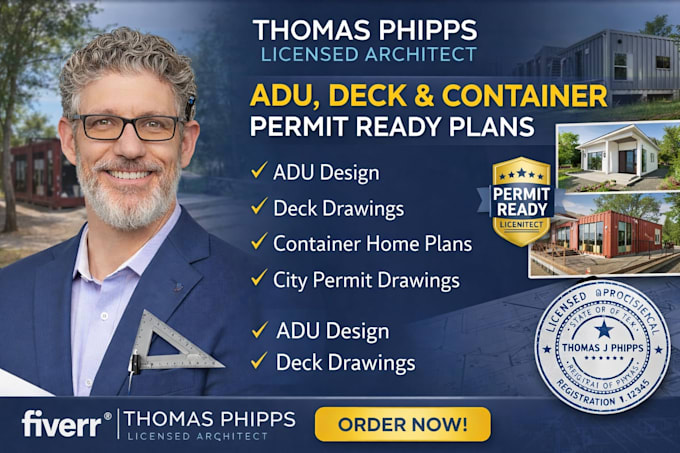 design adu deck and container permit ready plans in ca fl ny