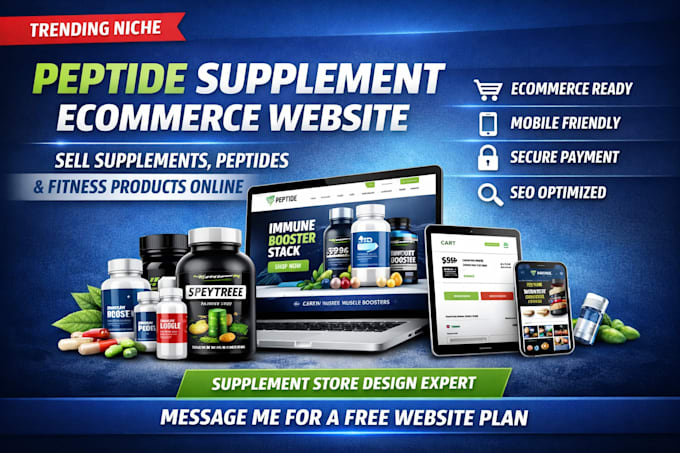 create a peptide supplement ecommerce website or online store