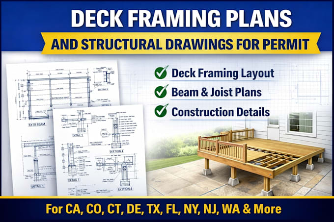 design deck framing plans and structural drawings for permit