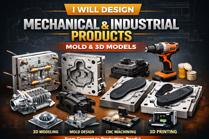 design mechanical or industrial product mold and 3d models