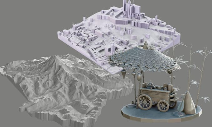 sculpt 3d topographic map elevation terrain 3d diorama model for 3d printing