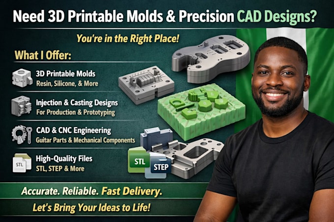 do 3d printable mold silicone injection resin design guitar cad cnc engineering