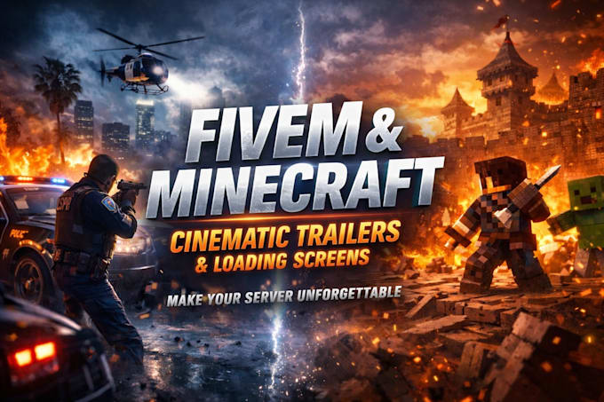 create a cinematic fivem or minecraft server trailer and loading screen