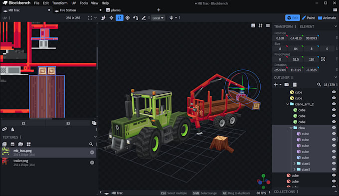 make minecraft 3d model with blockbench, animation, and texture