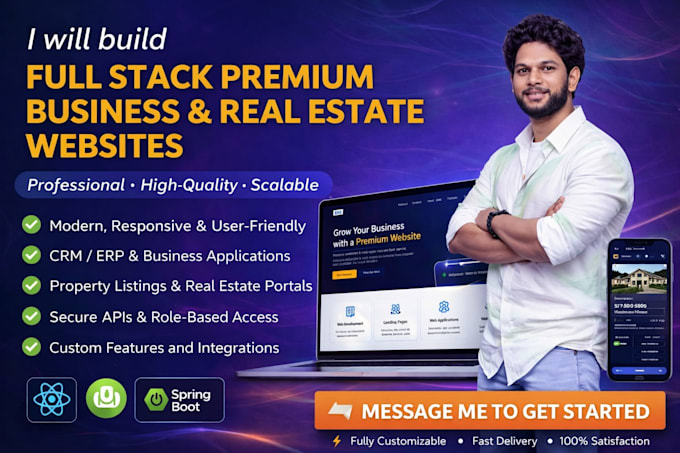 build a full stack premium business and realestate websites