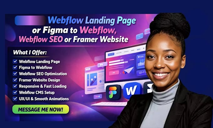 design a responsive webflow website or webflow seo expert and figma to webflow