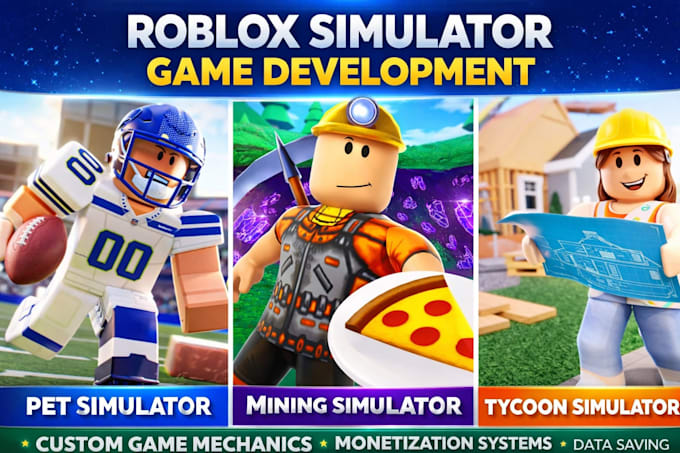 develop a custom roblox simulator game with custom systems