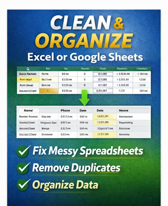 clean, organize, and format your excel spreadsheet