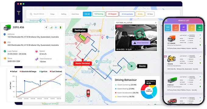 develop fleet management app ai logistic app, gps tracking app, car tracking app