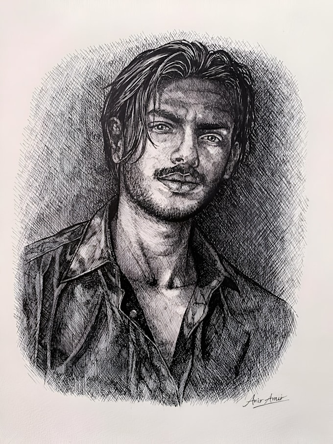 draw a personalized crosshatching or pencil art piece