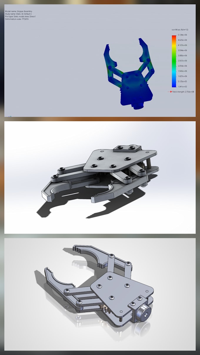 design mechanisms and run fea analysis in solidworks