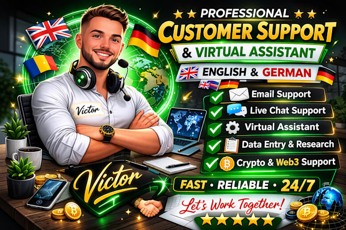 provide professional email and chat customer support in english and german
