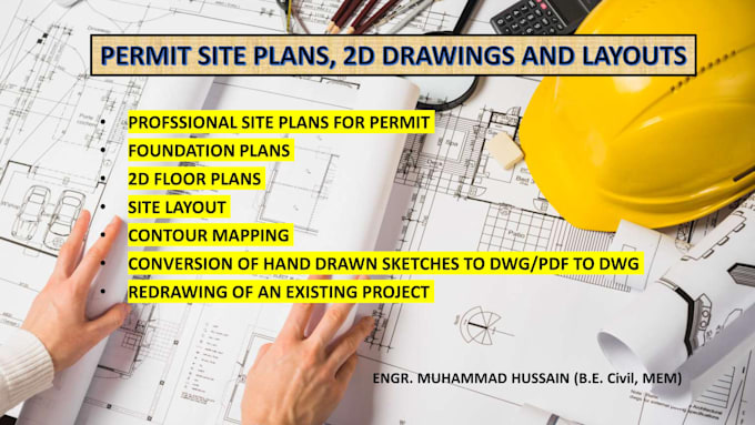 create permit site plans, 2d drawings and layouts