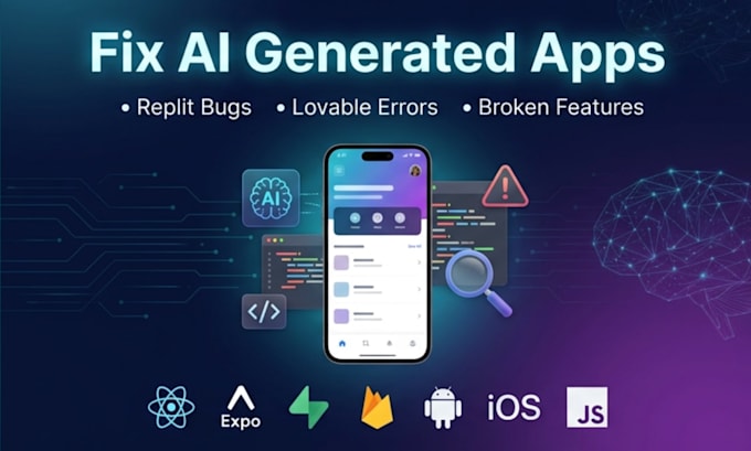 fix react native bugs, expo errors, firebase issues in mobile app