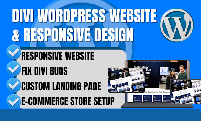 develop divi wordpress business website store landing page wordpress developer