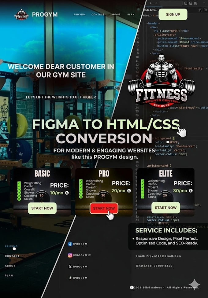 convert figma design to responsive HTML CSS website