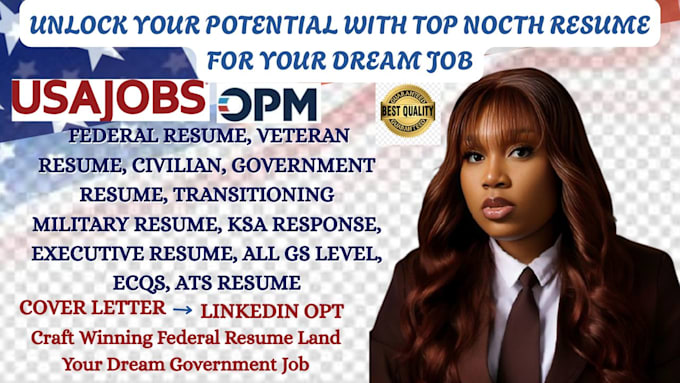 write ats federal resume for usajobs, government, ksa, ecq, veteran resume