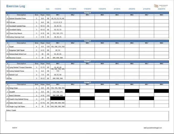 build a personal trainer client progress tracking spreadsheet