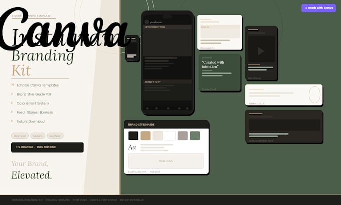design minimalist canva branding kit social media template brand kit brand guide