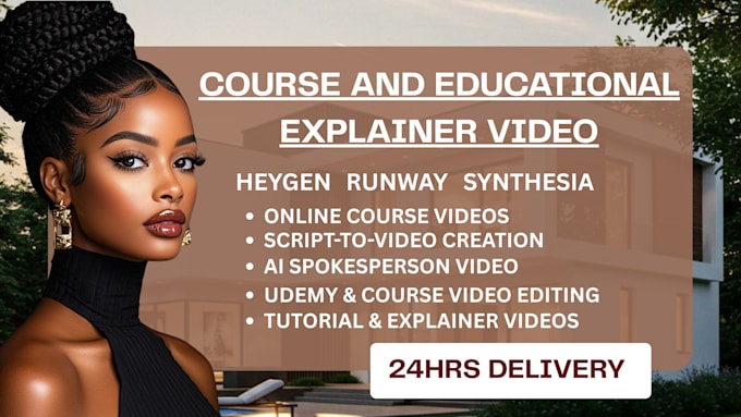 create course educational explainer video using synthesia heygen ai runway veo3