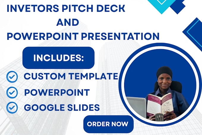 design high impact pitch decks, sales presentations and corporate slides