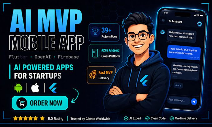 develop ai mvp app using flutter, openai, and firebase