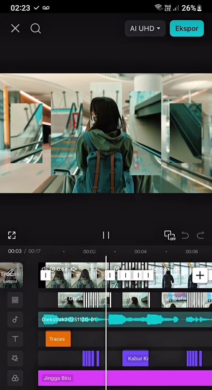 video editor with effects, sound, and animation