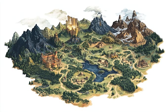 draw a custom map for fantasy, , book or