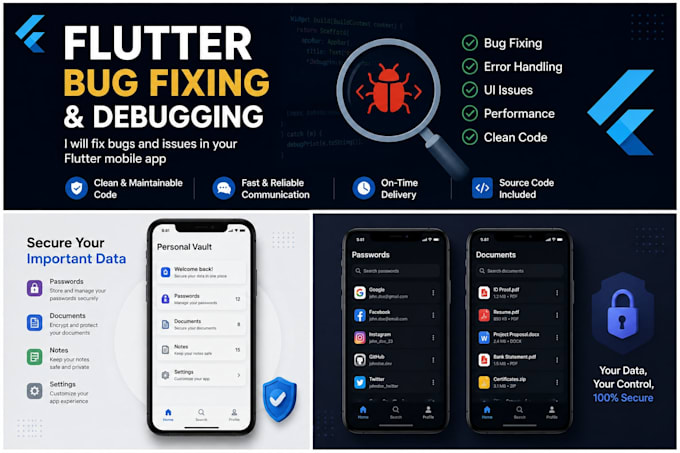 fix bugs and issues in your flutter mobile app