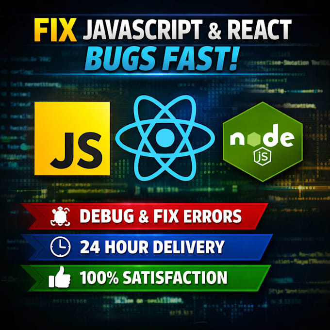 fix react js, next js or node js bugs and errors