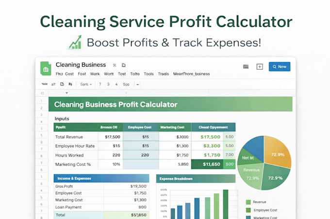 google sheets, excel planner, project cost estimator, calculator, boq, dashboard