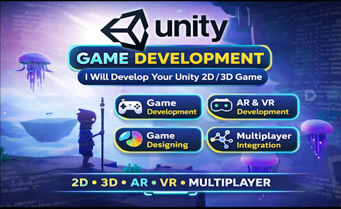 develop a unity 2d or 3d game multiplayer ar VR game development