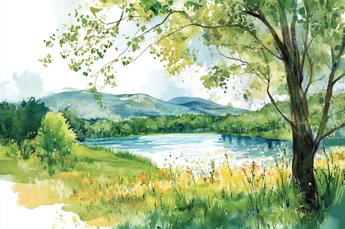 paint landscapes in watercolor