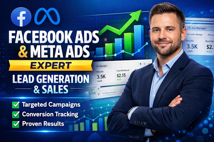 facebook ads campaign, meta ads expert for lead generation, conversions