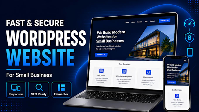 build a fast, secure wordpress site for small business with elementor