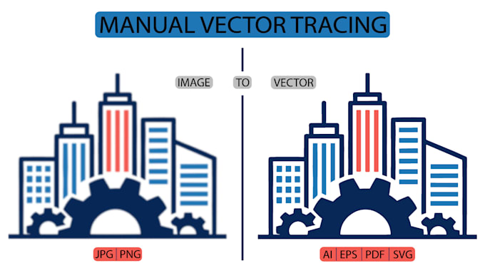 do manual vector tracing and convert image to ai, eps, svg