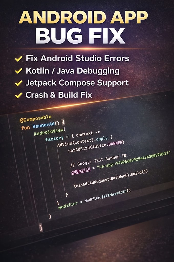 fix bugs, crashes and errors in android studio