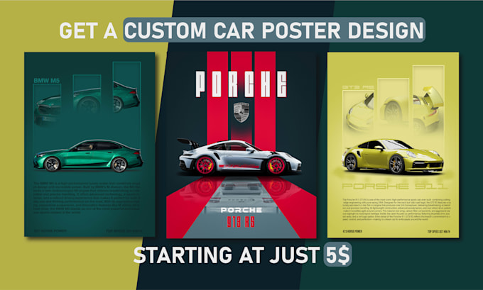 create a custom car poster design within 24 hours