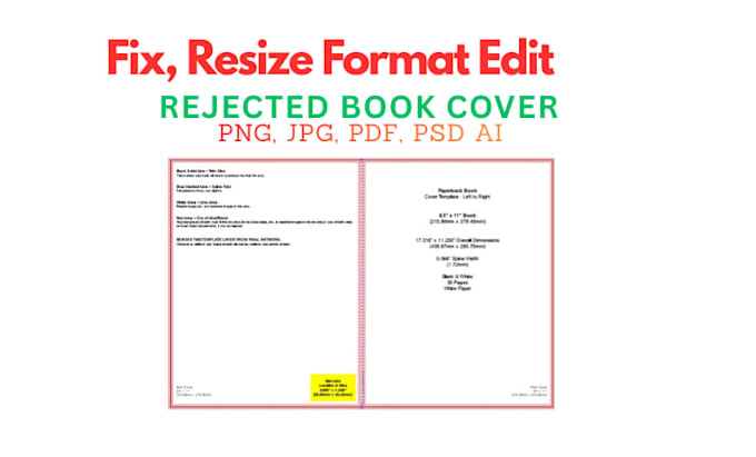 correct fixed,resize and format paperback covers