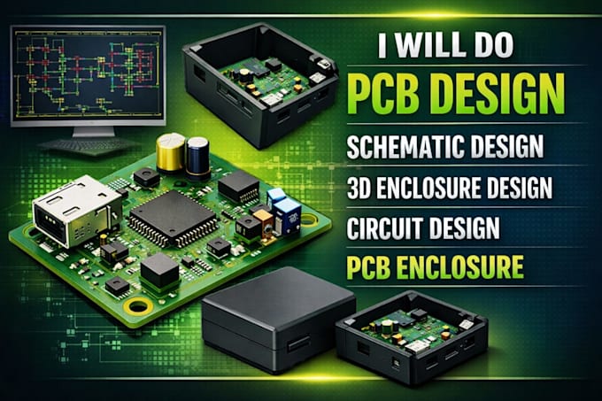 do pcb design schematic design 3d enclosure design circuit design pcb enclosure