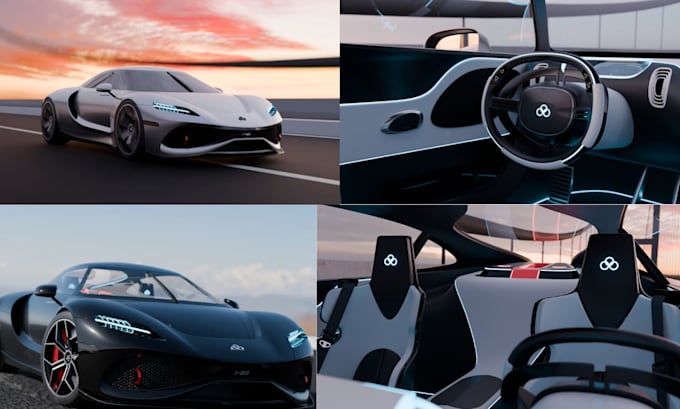 create 3d car model and 3d car animation with blender